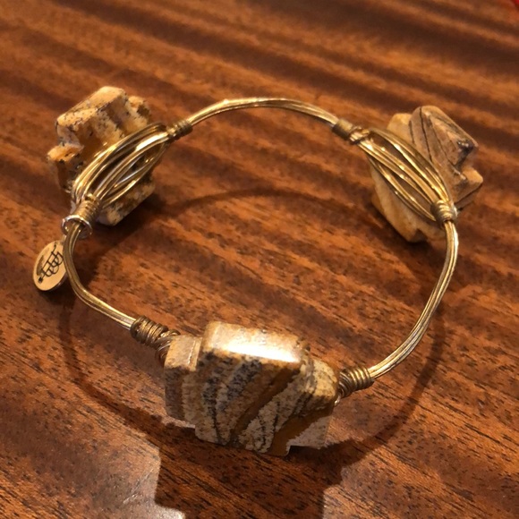 Bourbon and Bowties natural stone cross bracelet - Picture 8 of 9